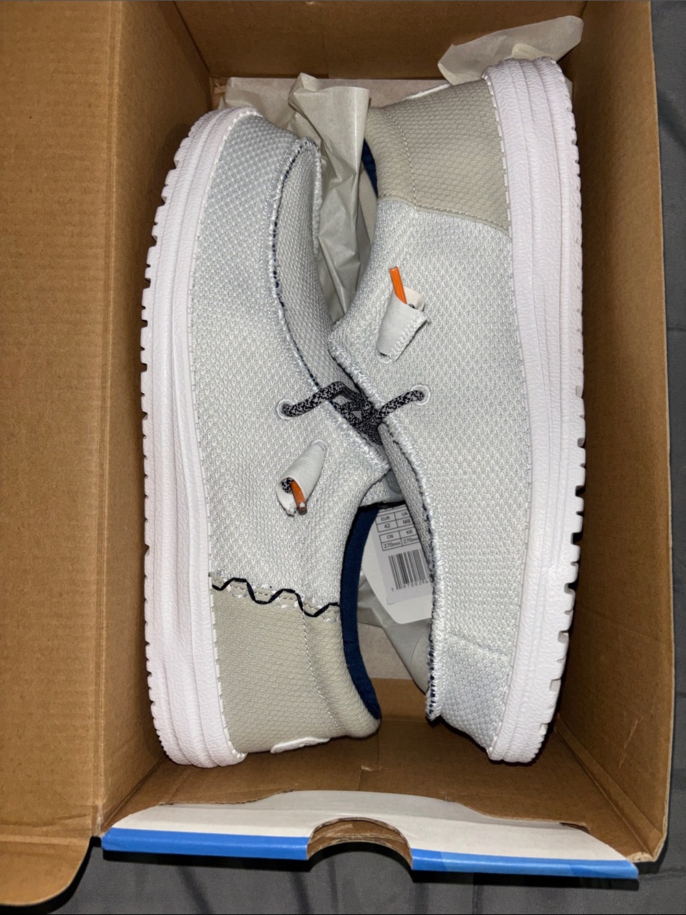 Hey Dude men’s Slip-On Sneakers in White and Cream - - Picture 3 of 4